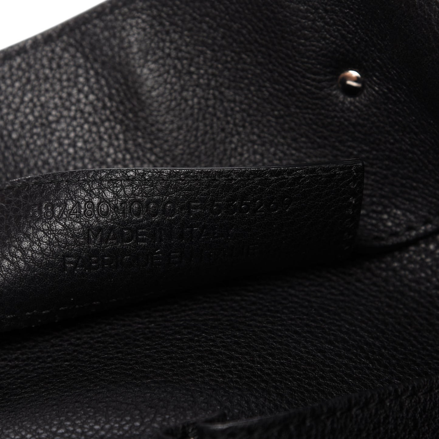 Grained Calfskin Silver Metallic Edge Hardware Papier A4 Tote Black