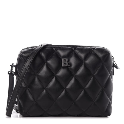 Balenciaga Nappa Calfskin Quilted Touch B Camera Shoulder Bag Black 1 of 10