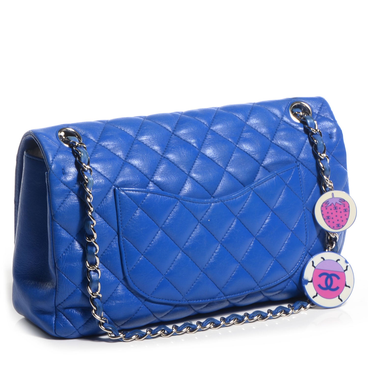 Chanel Lambskin Ladybug Medium Single Flap Dark Blue 3 of 8