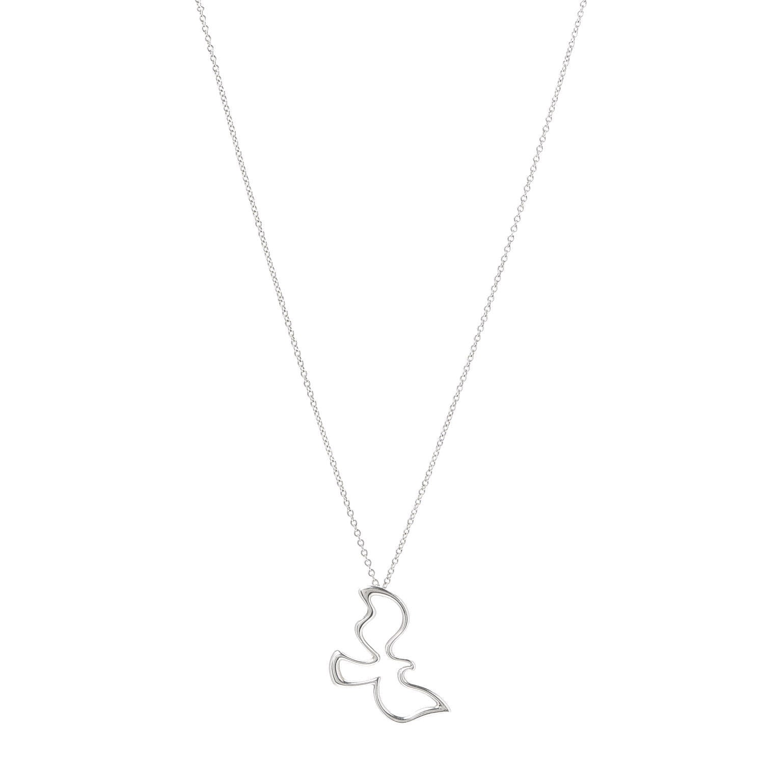Tiffany Sterling Silver Paloma Picasso Dove Pendant Necklace 1 of 5