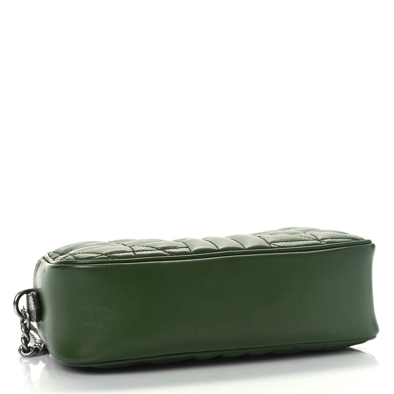 Gucci Calfskin Matelasse Aria Small GG Marmont Chain Shoulder Bag Military Wood 4 of 9