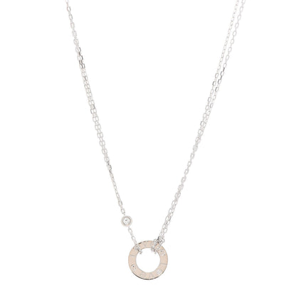Cartier 18K White Gold 2 Diamond LOVE Necklace 1 of 5