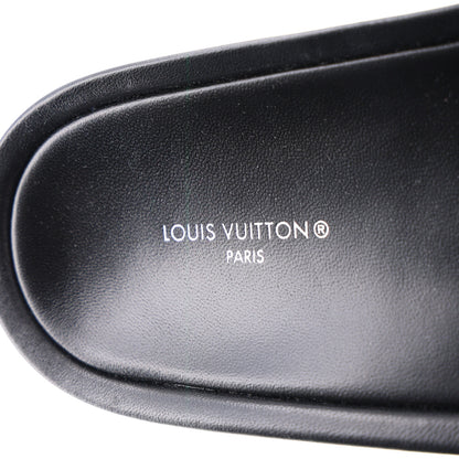 Louis Vuitton Lambskin Embossed Monogram Jumbo Flatform Mule Sandals 40 Black 7 of 10