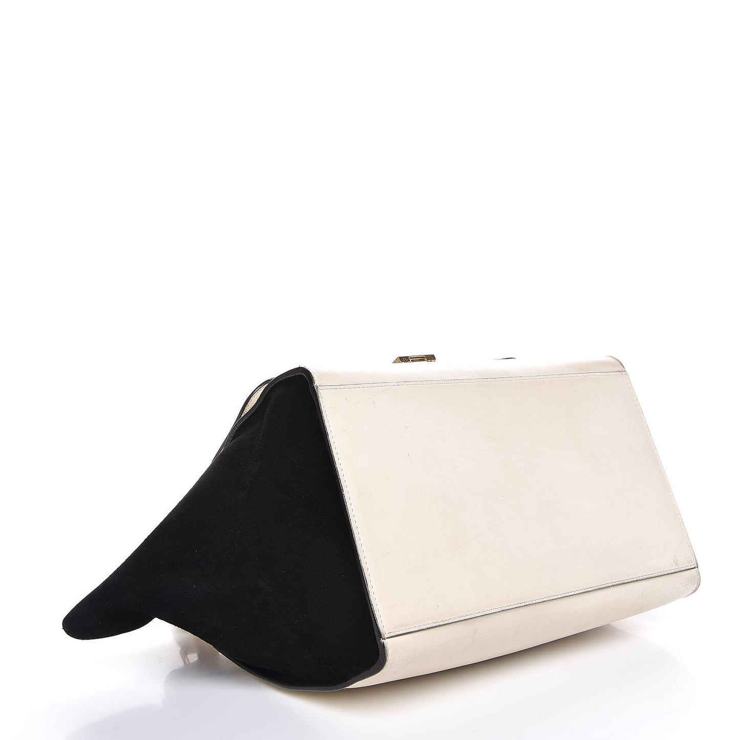 Calfskin Suede Whipsnake Medium Trapeze Black White