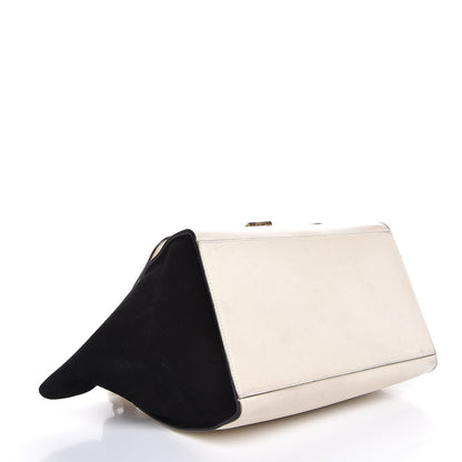 Celine Calfskin Suede Whipsnake Medium Trapeze Black White 5 of 18