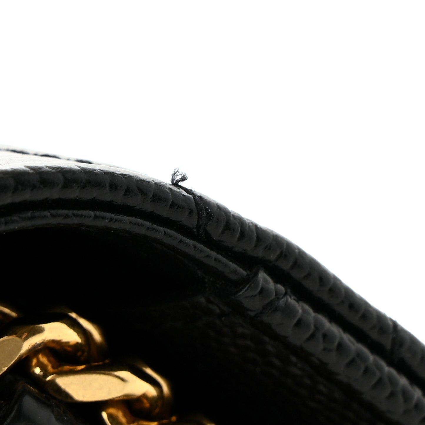Grain De Poudre Matelasse Chevron Monogram Chain Wallet Black