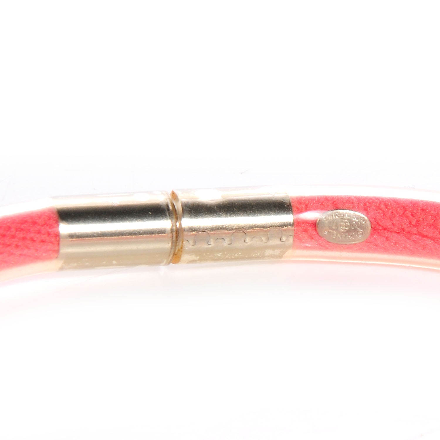 Chanel PVC Logo Snap Bracelet Pink 4 of 5