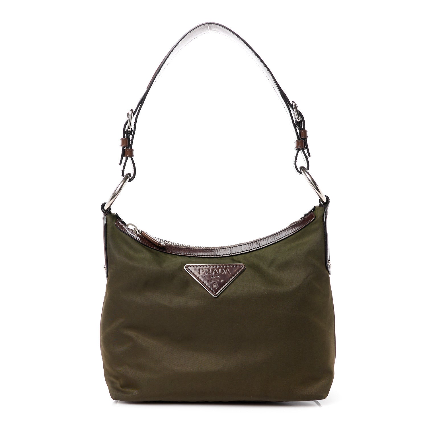 Prada Tessuto Nylon Twist Shoulder Bag Bruciato 1 of 15