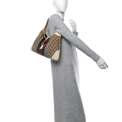 Gucci Monogram Web Jackie O Bouvier Hobo White 2 of 13