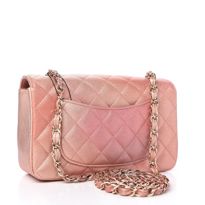 Chanel Metallic Lambskin Quilted Ombre Mini Rectangular Flap Pink 3 of 11