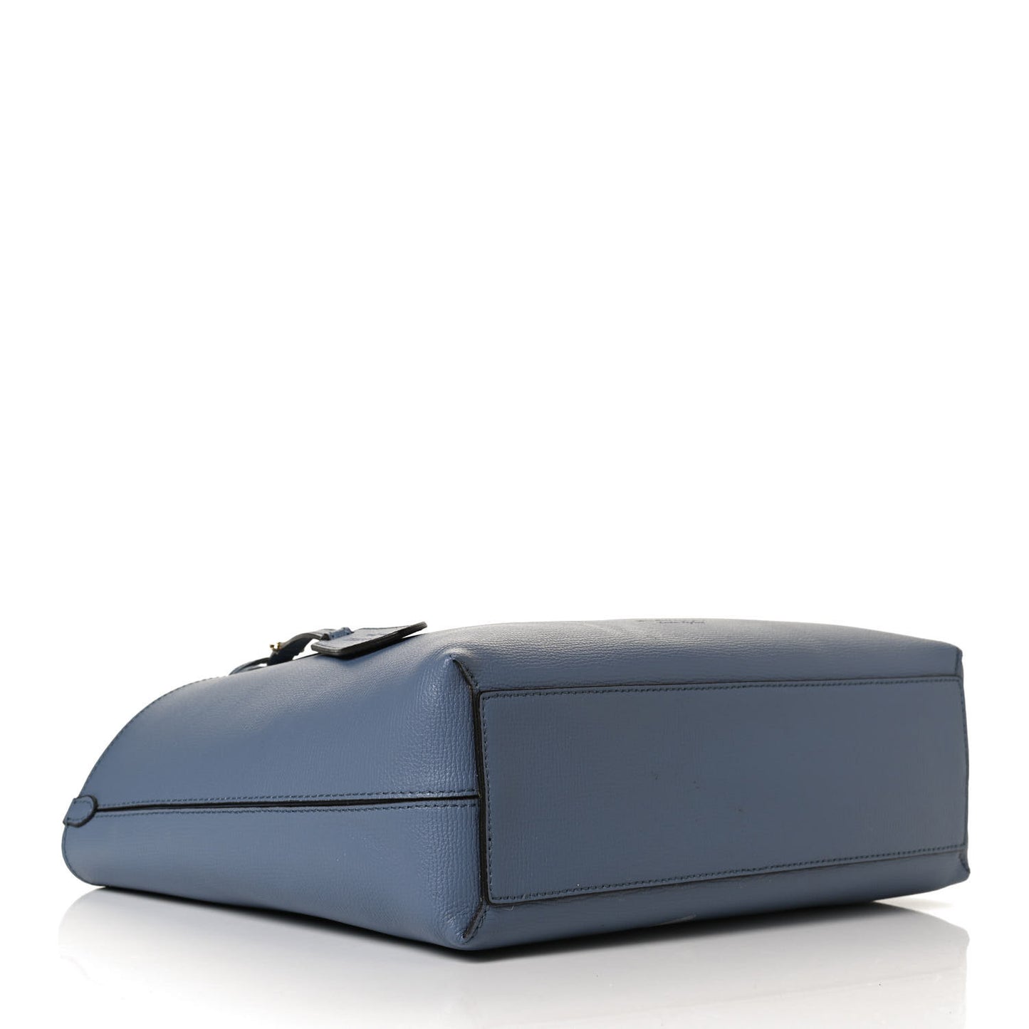 Calfskin Haymarket Check Small Reversible Tote Slate Blue