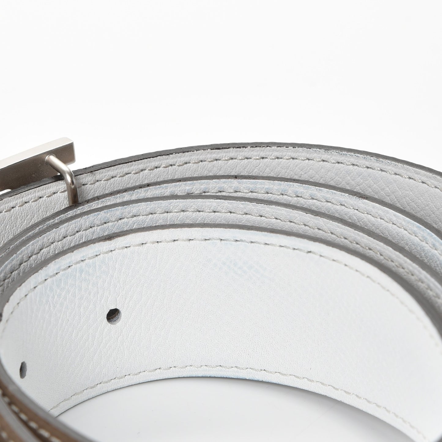Epsom 32mm H Belt 95 White Etoupe