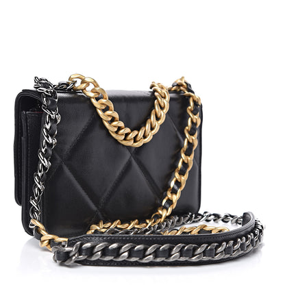 Chanel Goatskin Quilted 19 Wallet On Chain WOC Black 3 of 12