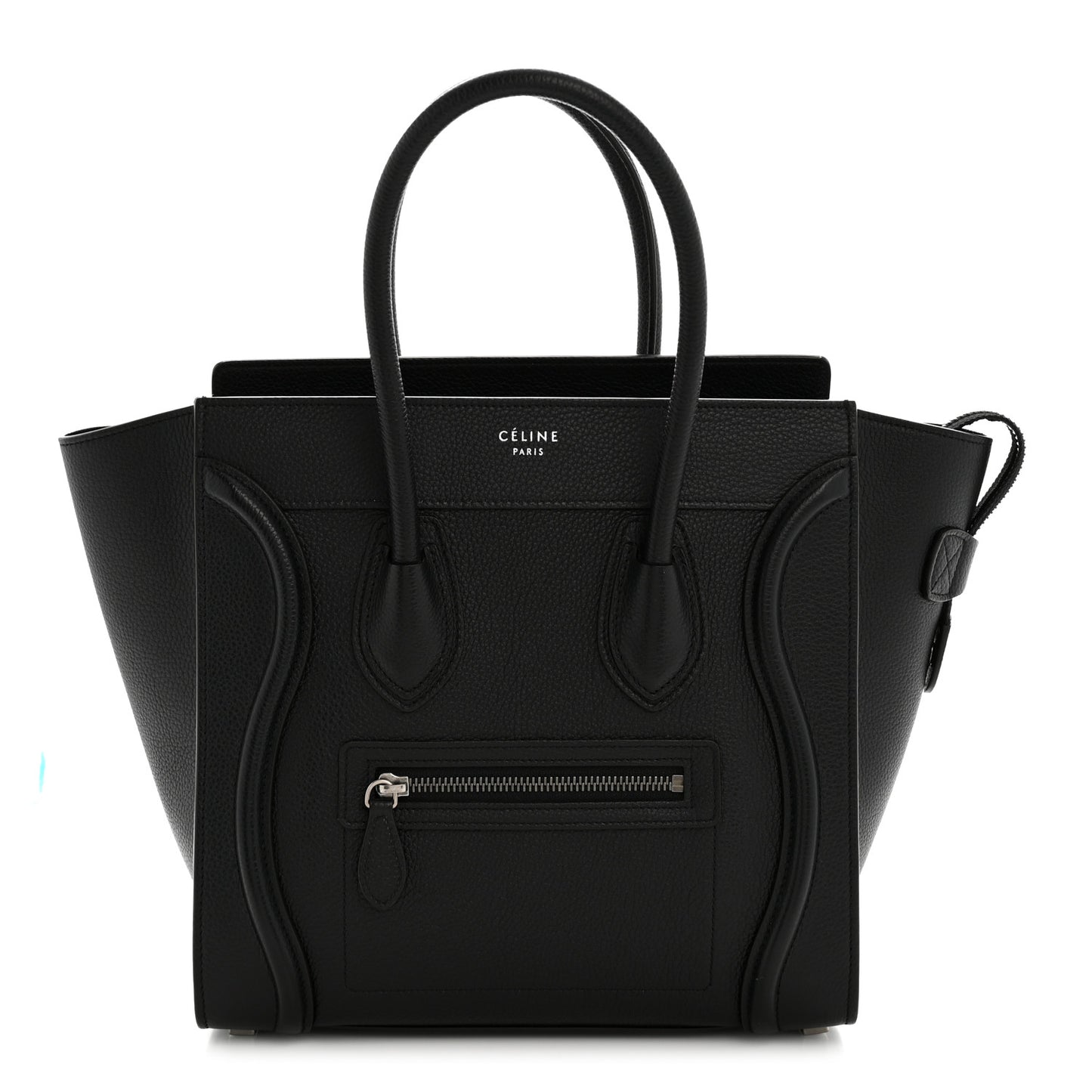 Drummed Calfskin Micro Luggage Black