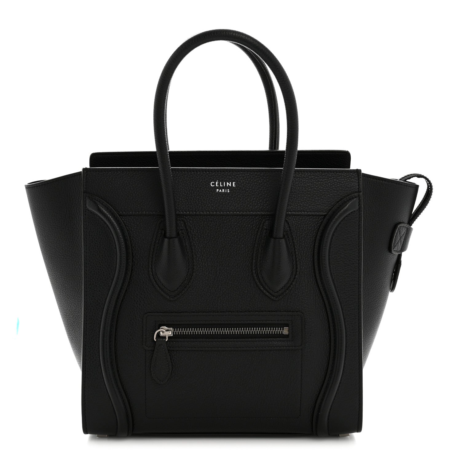 Celine Drummed Calfskin Micro Luggage Black 1 of 12