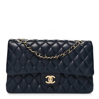 Chanel Lambskin Quilted Medium Double Flap Navy 1 of 12