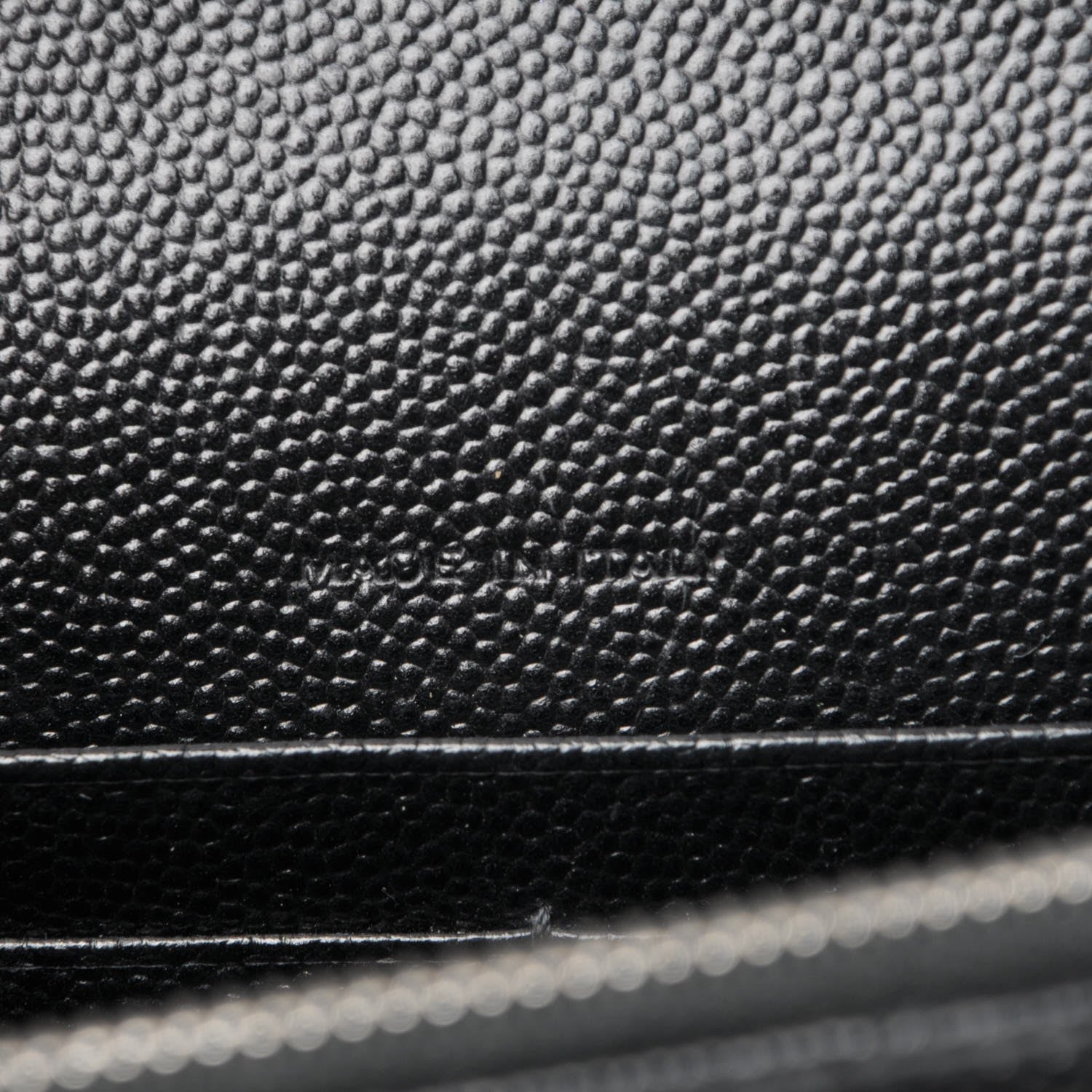 Saint Laurent Grain De Poudre Matelasse Chevron Monogram Envelope Chain Wallet Black 7 of 8