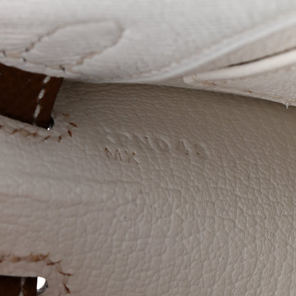 Hermes Epsom Bi-Color Horseshoe Kelly Sellier 25 White Miel 9 of 9