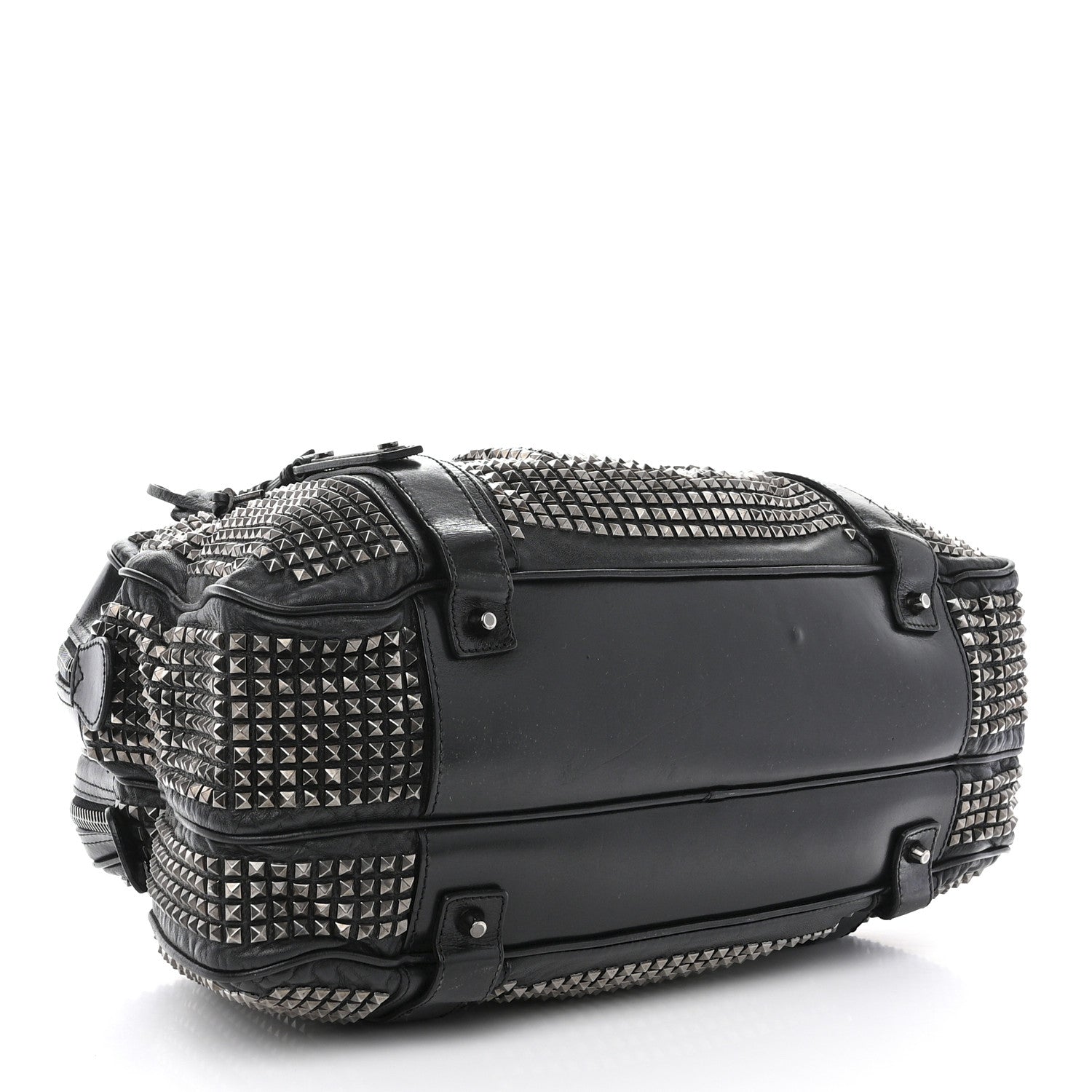 Burberry Prorsum Calfskin Studded Knight Satchel Black 4 of 19