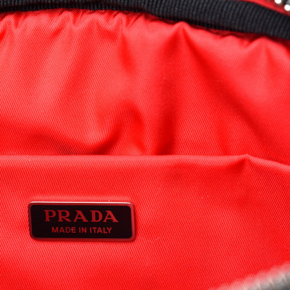 Prada Tessuto Nylon Double Pocket Wristlet Pouch Black Fuoco 6 of 6