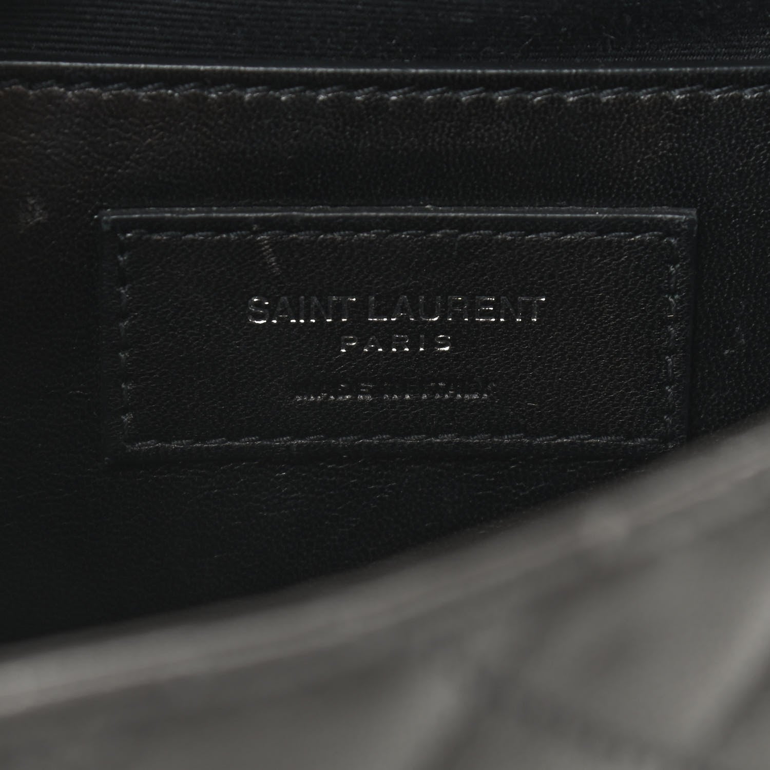 Saint Laurent Sheepskin Tri-Quilt Monogram Medium College Bag Coal 6 of 10