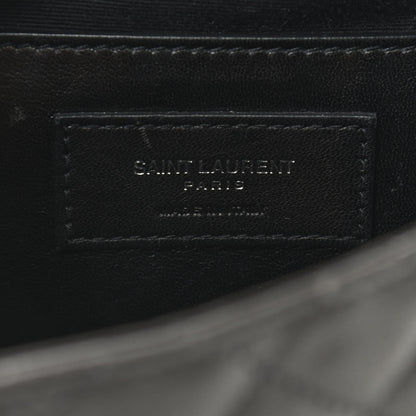 Saint Laurent Sheepskin Tri-Quilt Monogram Medium College Bag Coal 6 of 10
