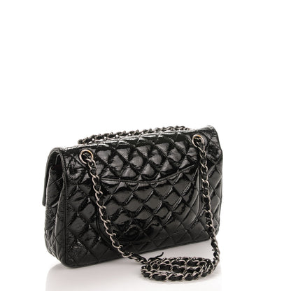 Chanel Distressed Patent Quilted Medium Double Flap Black 3 of 12