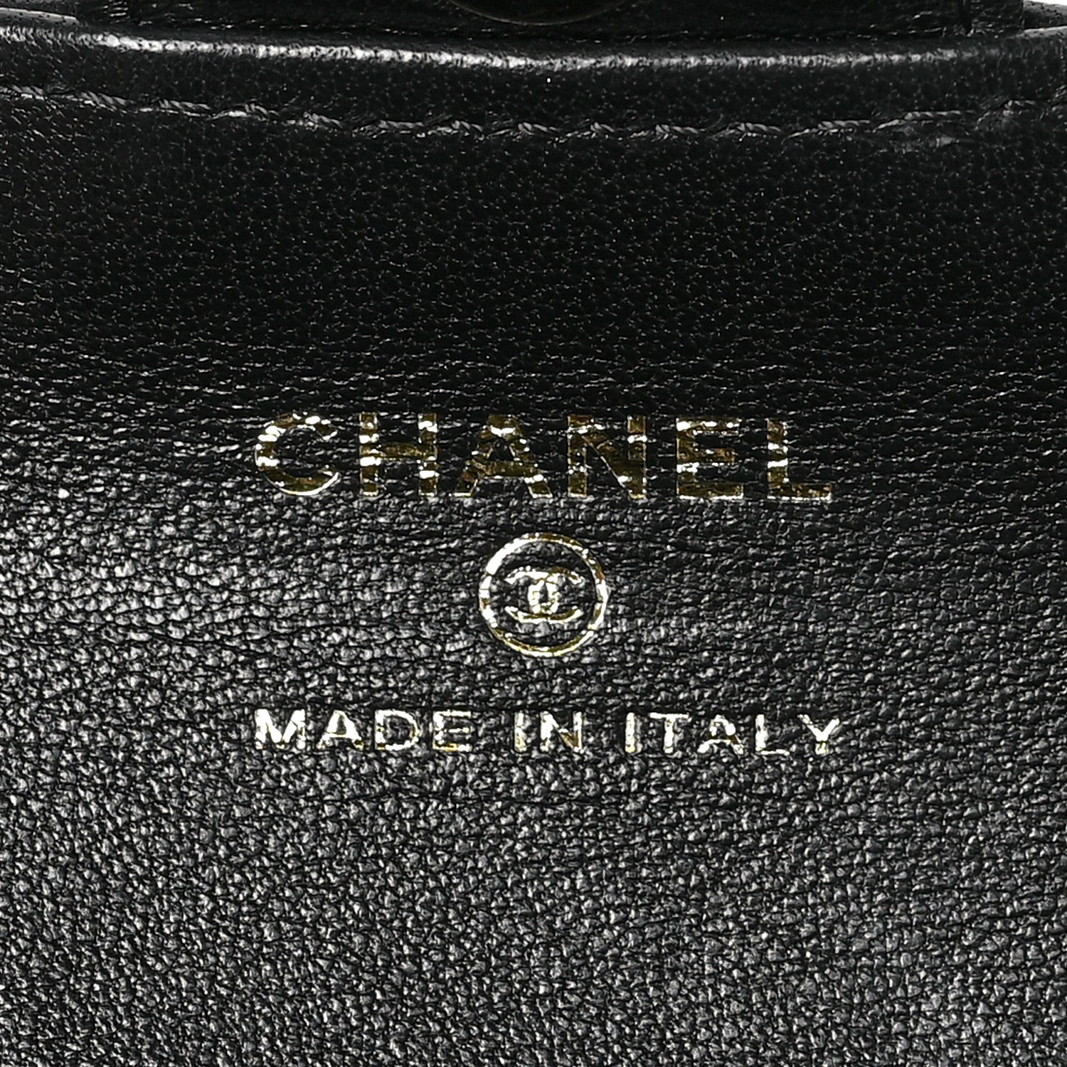 Chanel Lambskin Quilted Box Of Secrets Card Holder With Chain Black 5 of 7