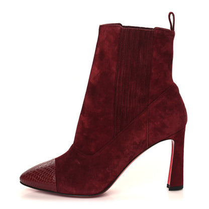 Christian Louboutin Veau Velours Calfskin Jurassic Me In The 90s 85 Ankle Boots 37 Tanin 1 of 7