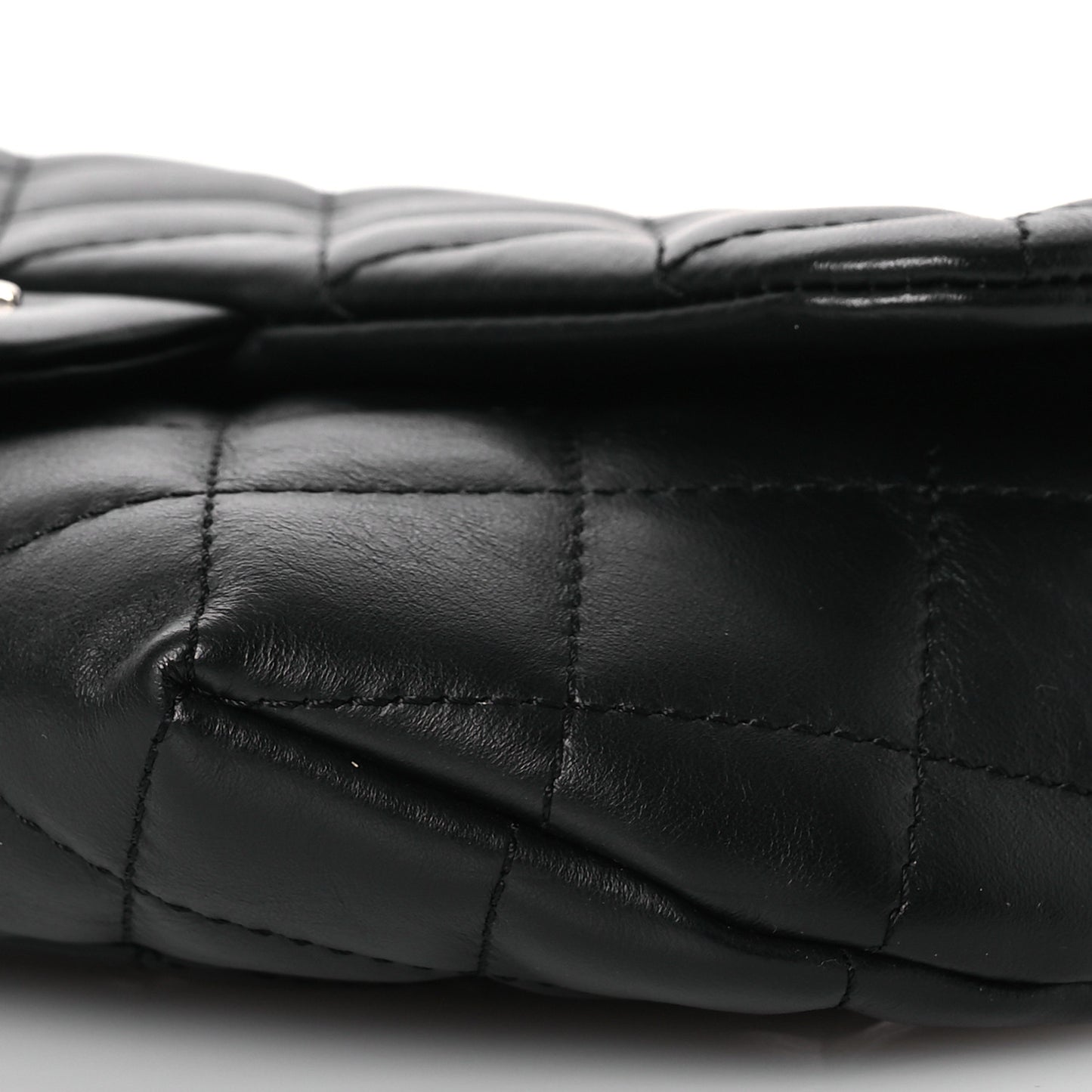 Calfskin Quilted CC Uniform Flap Belt Bag Black