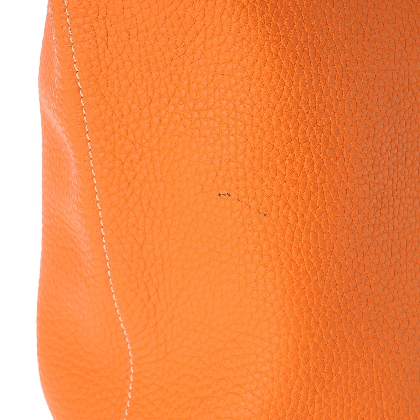 Taurillon Clemence Double Sens 45 Reversible Tote Orange Gris Perle