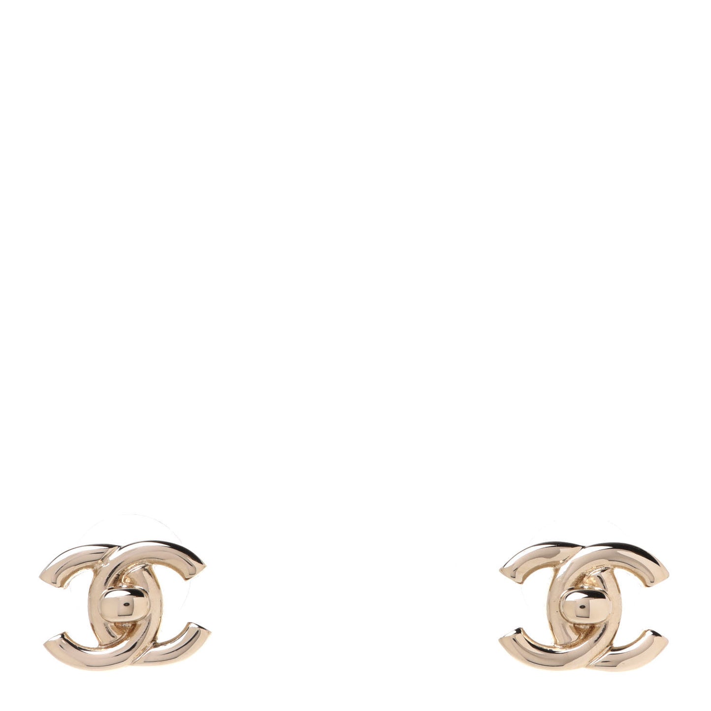 Metal CC Turnlock Earrings Gold
