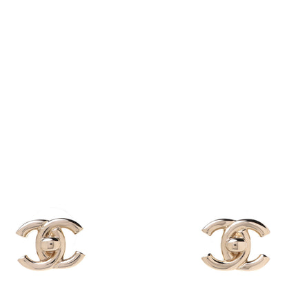 Chanel Metal CC Turnlock Earrings Gold 1 of 5