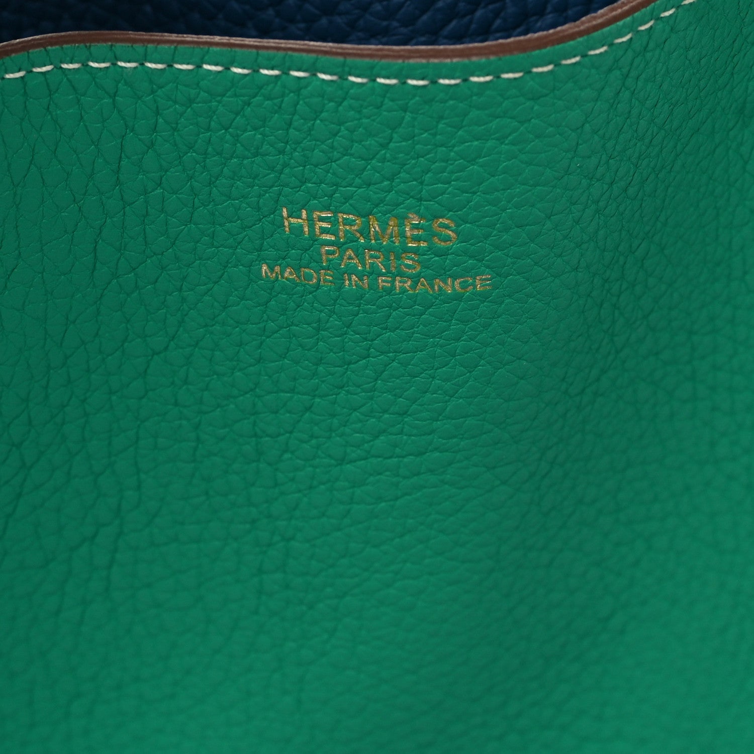 Hermes Taurillon Clemence Double Sens 45 Reversible Tote Menthe Bleu Thalassa 8 of 13