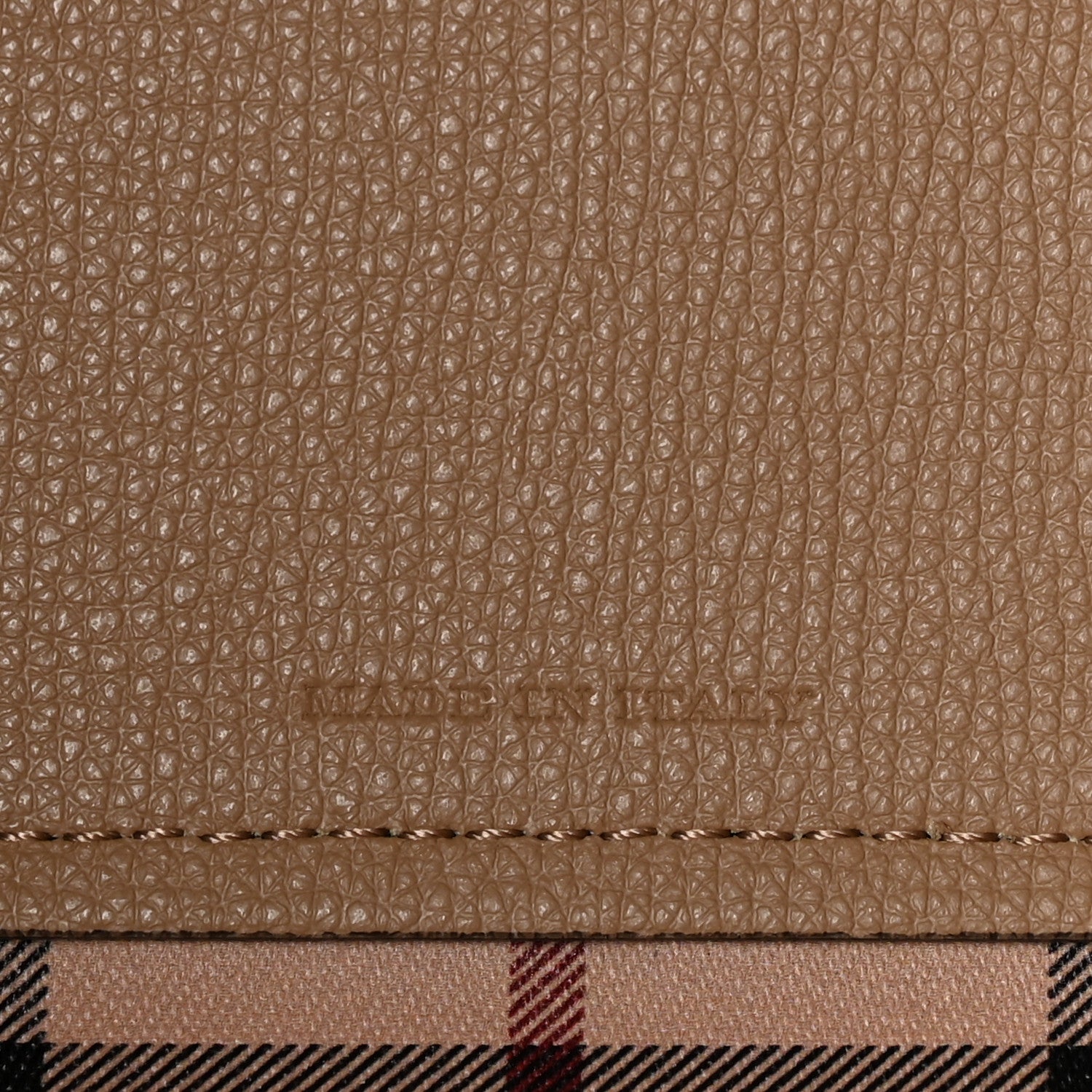 Burberry Grainy Calfskin Haymarket Check Small Reversible Tote Mid Camel 7 of 10