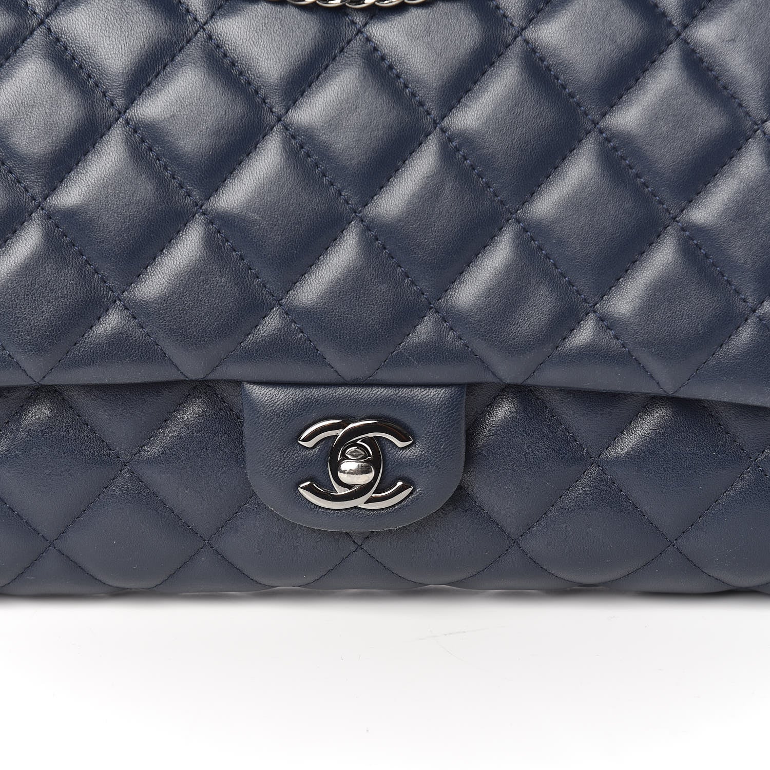 Chanel Lambskin Quilted Clutch With Chain Flap Blue 10 of 10