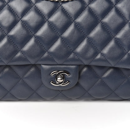Chanel Lambskin Quilted Clutch With Chain Flap Blue 10 of 10