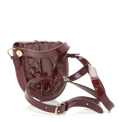 Burberry Patent Calfskin Quilted Mini Crossbody Bag Dark Red 2 of 15