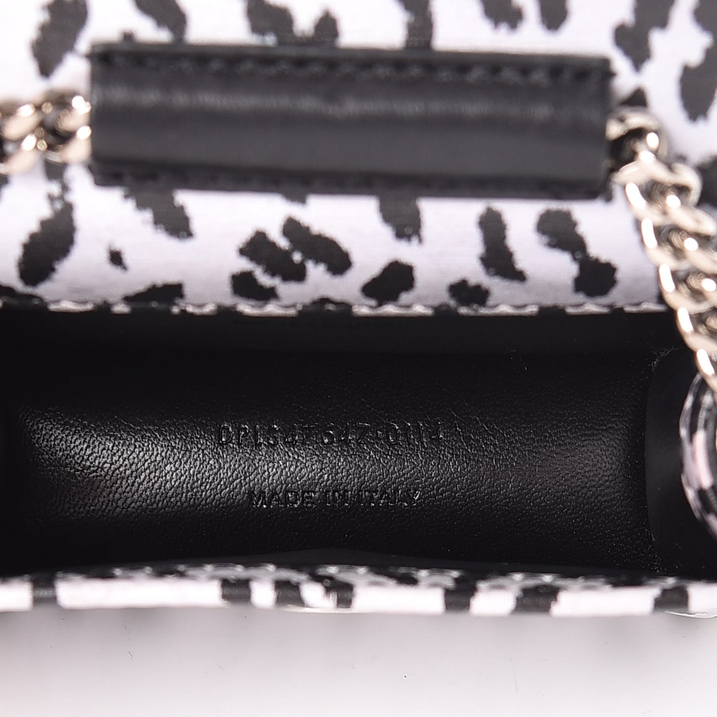 Calfskin Monogram Leopard Print Mini Candy Crossbody Black White