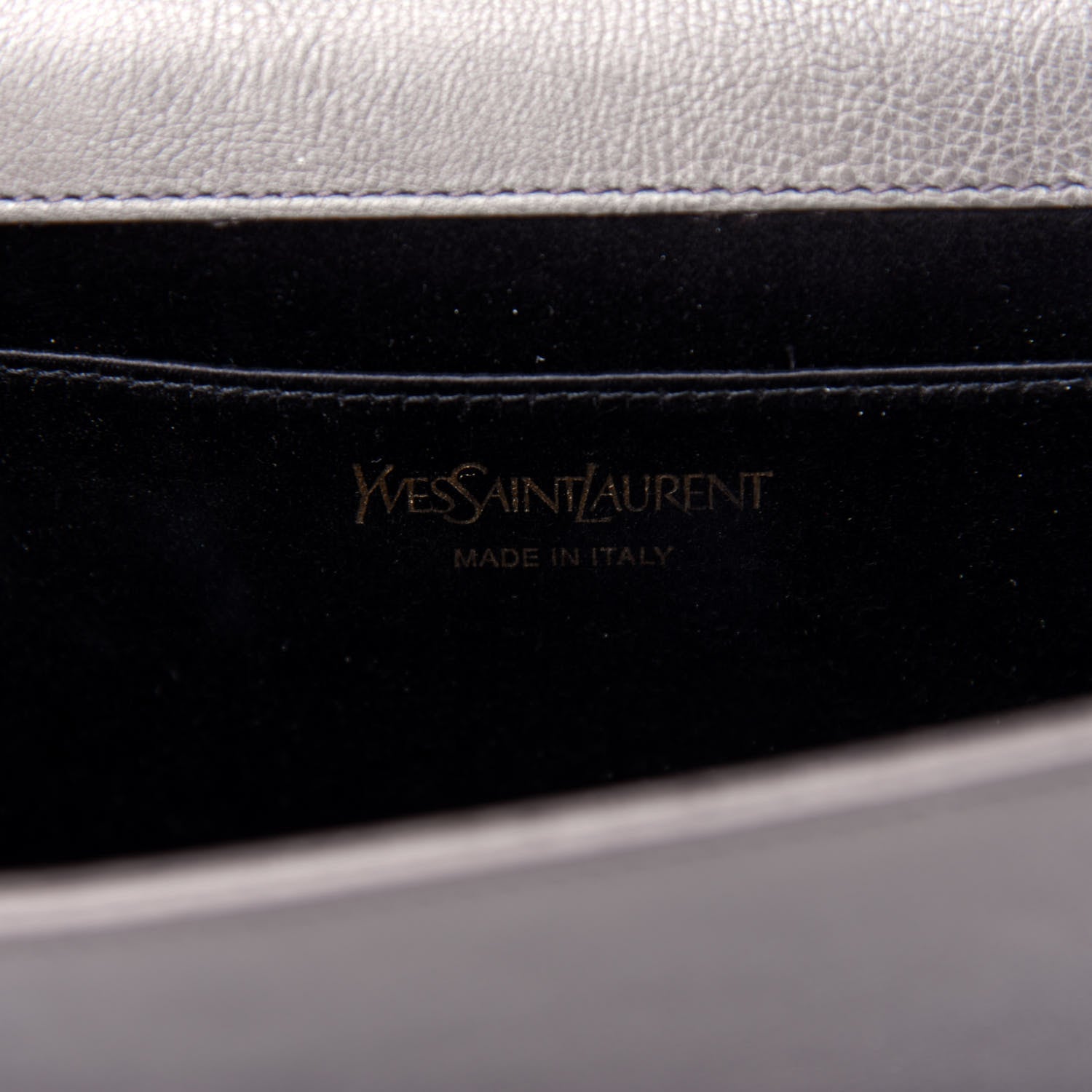 Saint Laurent Calfskin Monogram Large Belle De Jour Clutch Gray 6 of 6