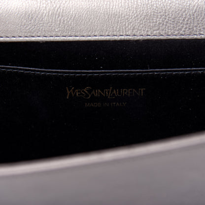 Saint Laurent Calfskin Monogram Large Belle De Jour Clutch Gray 6 of 6