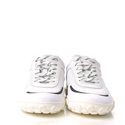 Chanel Calfskin Mesh Lycra Womens Logo Sneakers 39.5 White 4 of 10