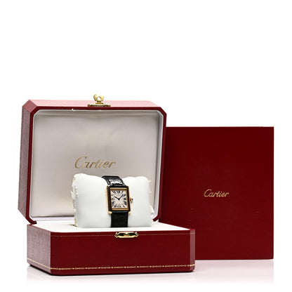 Cartier Stainless Steel 18K Yellow Gold Alligator 24mm Tank Solo Quartz Watch 5 of 5