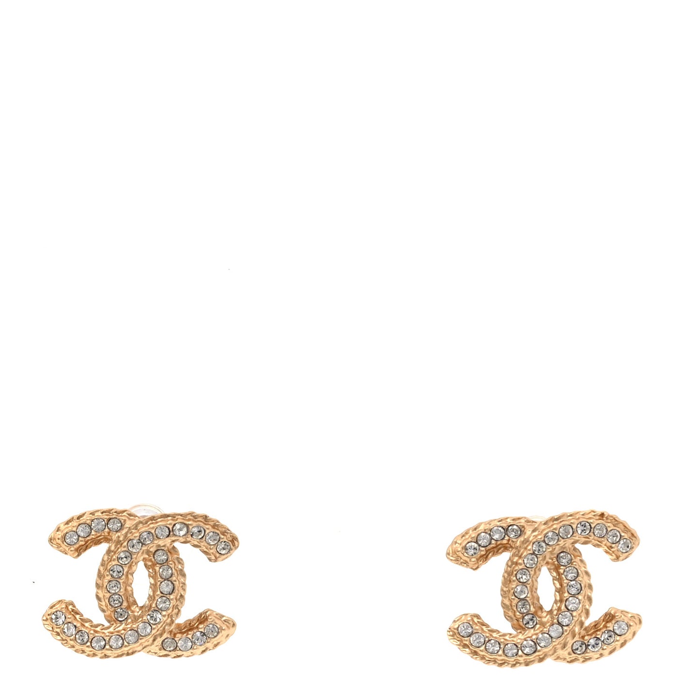Crystal 90’s Icon CC Stud Earrings Gold