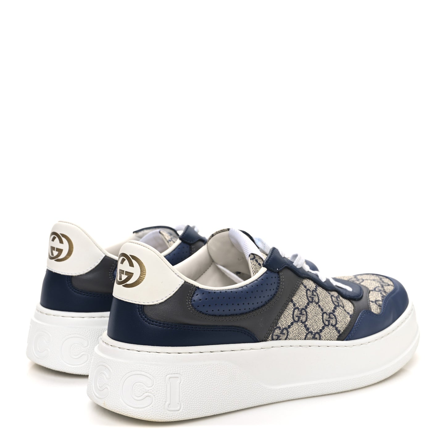 GG Supreme Calfskin Monogram Mens Interlocking G 55mm Sneakers 9.5