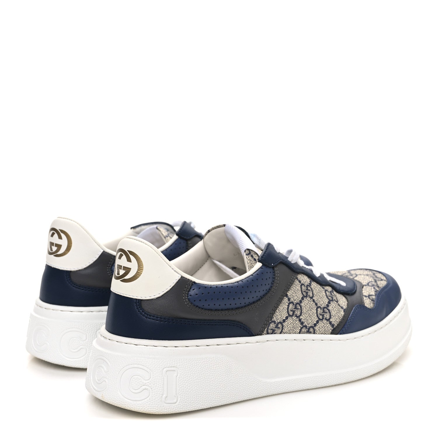 Gucci GG Supreme Calfskin Monogram Mens Interlocking G 55mm Sneakers 9.5 5 of 9