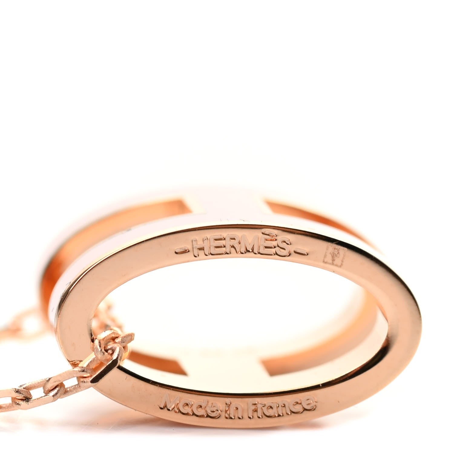 Hermes Lacquered Rose Gold Pop H Pendant Necklace Rose Dragee 5 of 5