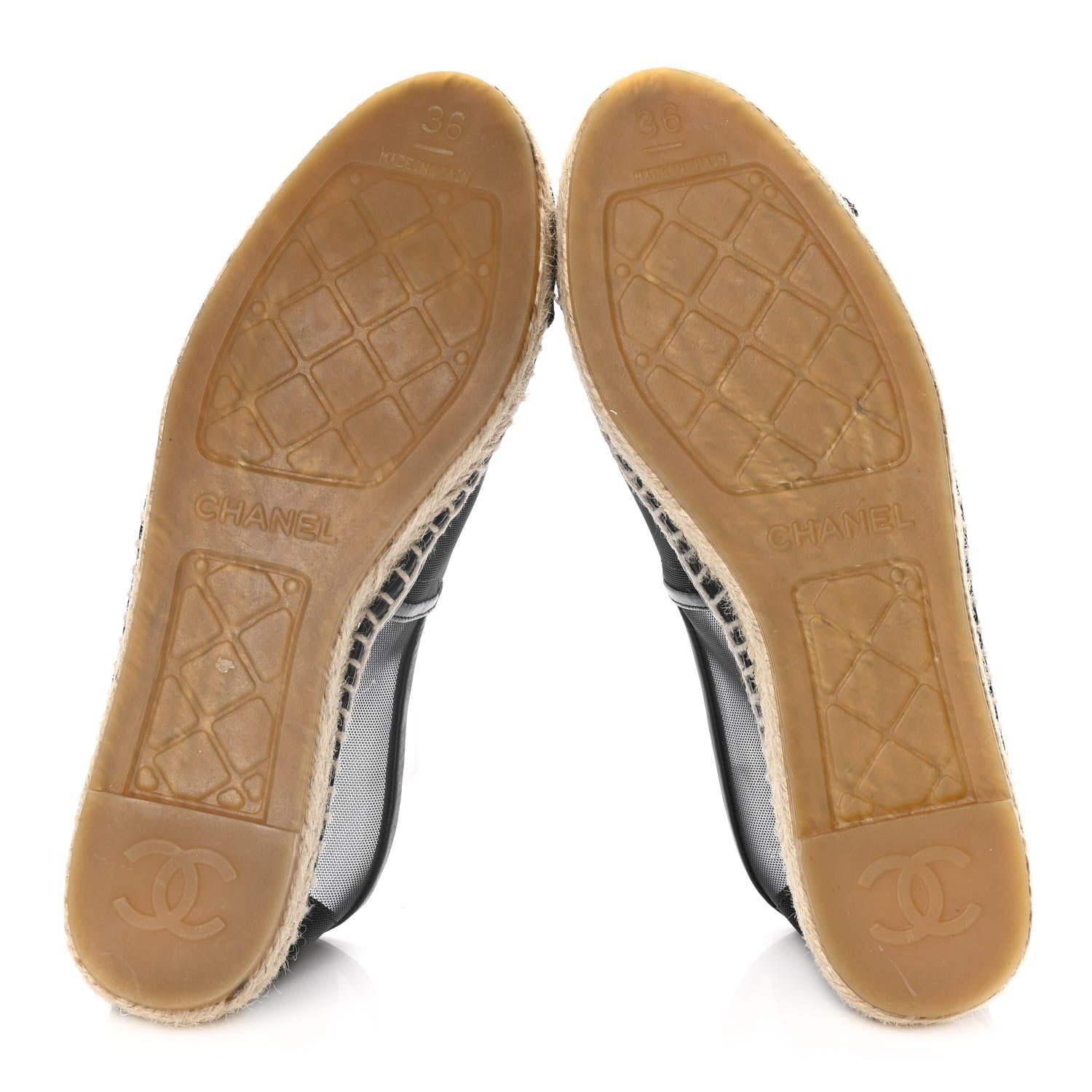 Chanel Mesh Grosgrain CC Espadrilles 36 Black 7 of 11