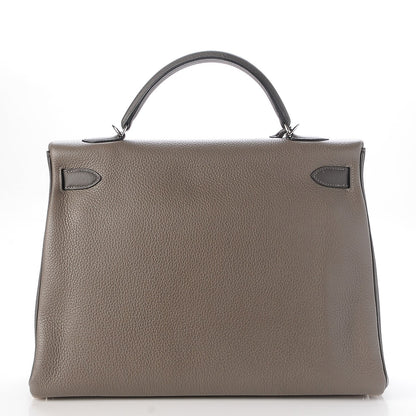 Hermes Togo Horseshoe Tri Color Kelly Retourne 40 Etain Gris Tourterelle Graphite 7 of 41