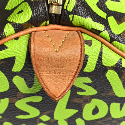 Louis Vuitton Monogram Graffiti Speedy 30 Green 6 of 12